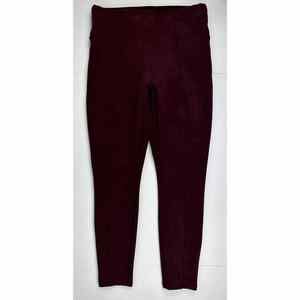 Spanx Faux Suede Leggings Maroon Womens Size M